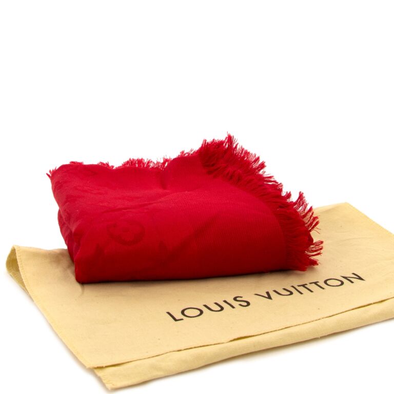 Louis Vuitton Red Monogram Monaco Silk Scarf Cloth ref.166478 - Joli Closet