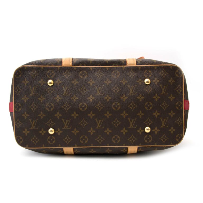 Louis Vuitton Brown Monogram and Red Patent and Crocodile Leather