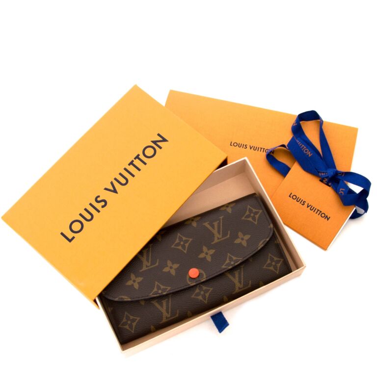 Louis Vuitton emilie wallet Canvas Monogram With Red Button Gently