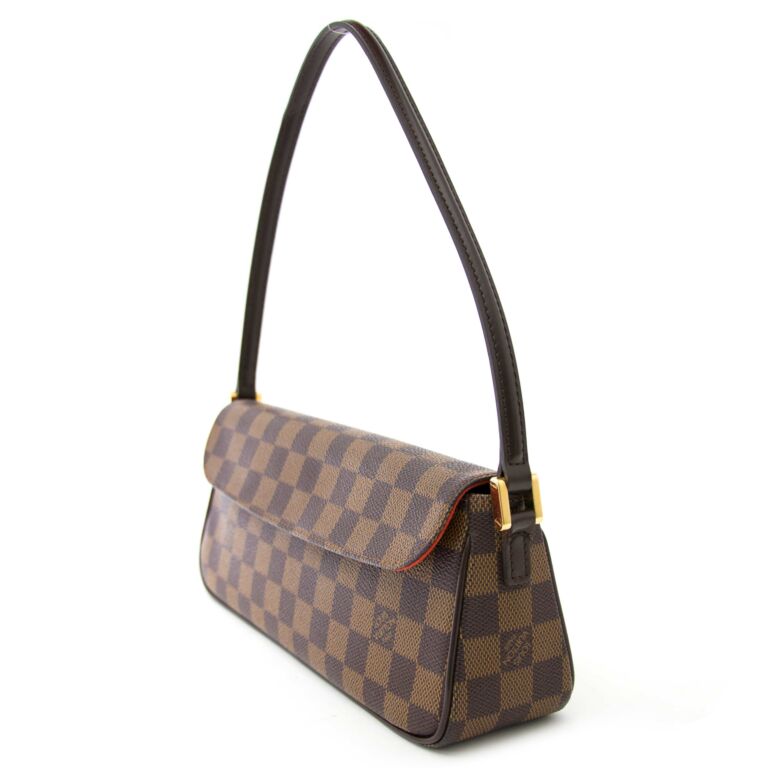 Authentic Louis Vuitton Damier Ebene Canvas Hyde Park Tote Bag with Strap –  Italy Station