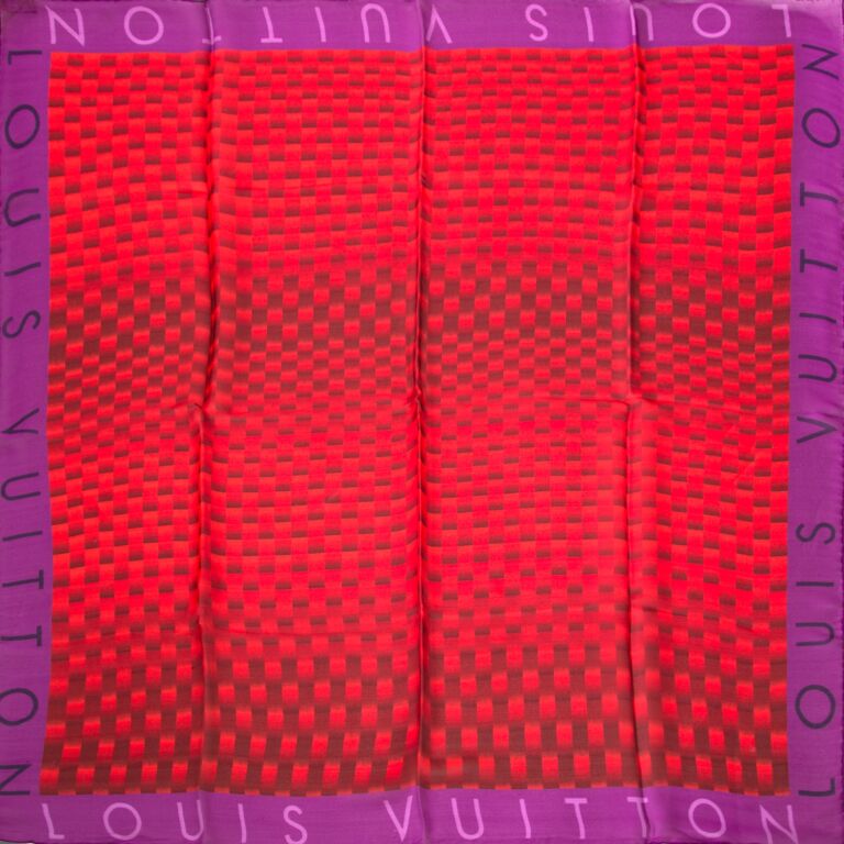Louis Vuitton Red And Purple Silk Scarf ○ Labellov ○ Buy and