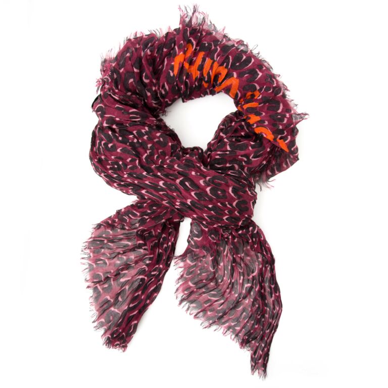 Foulard Léopard Stephen Sprouse en cachemire/soie marron - Louis Vuitton