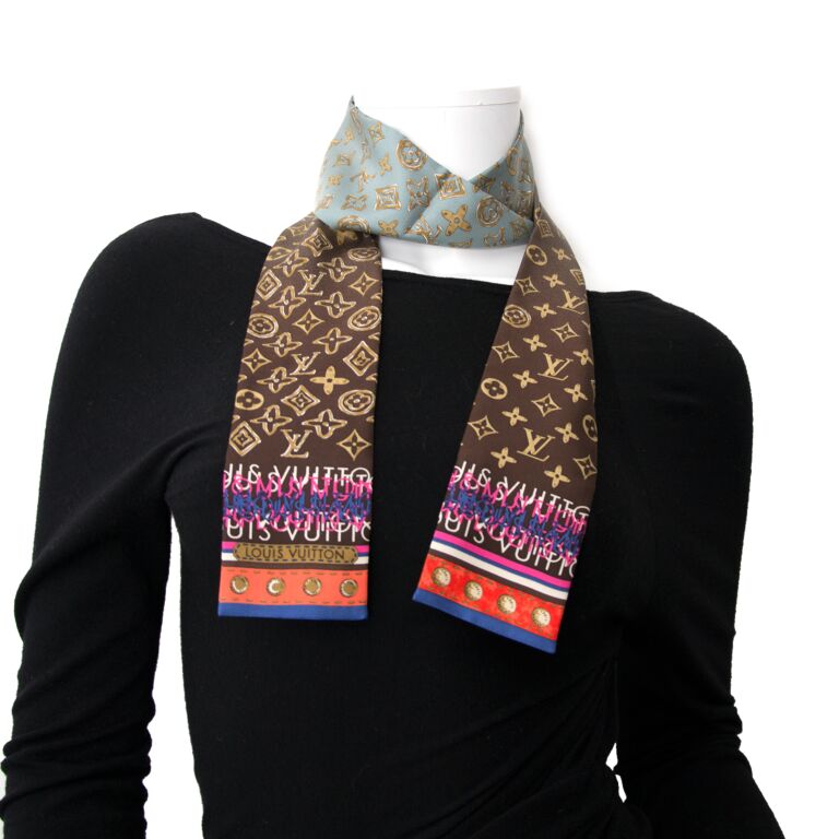 Louis Vuitton Brown Silk Monogram Scarf ○ Labellov ○ Buy and Sell Authentic  Luxury