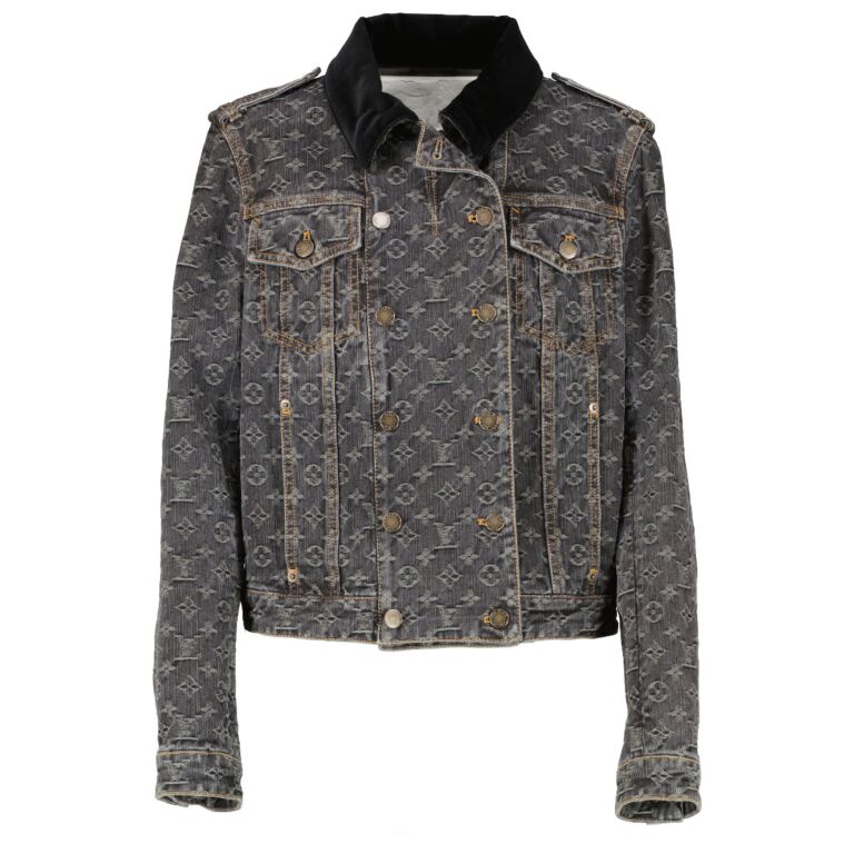 louis vuitton denim.jacket black