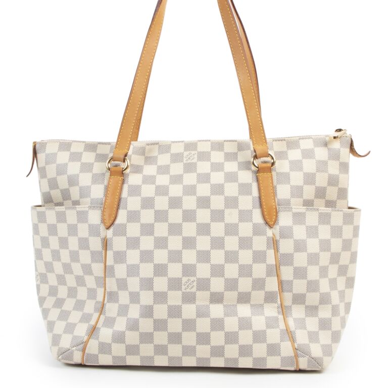 LOUIS VUITTON Tote Bag Totally MM White Damier Azur Shoulder Bag