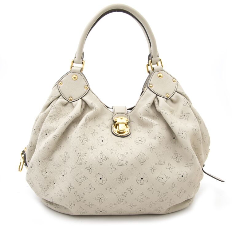 LOUIS VUITTON Mahina XL Monogram Leather Hobo Bag White