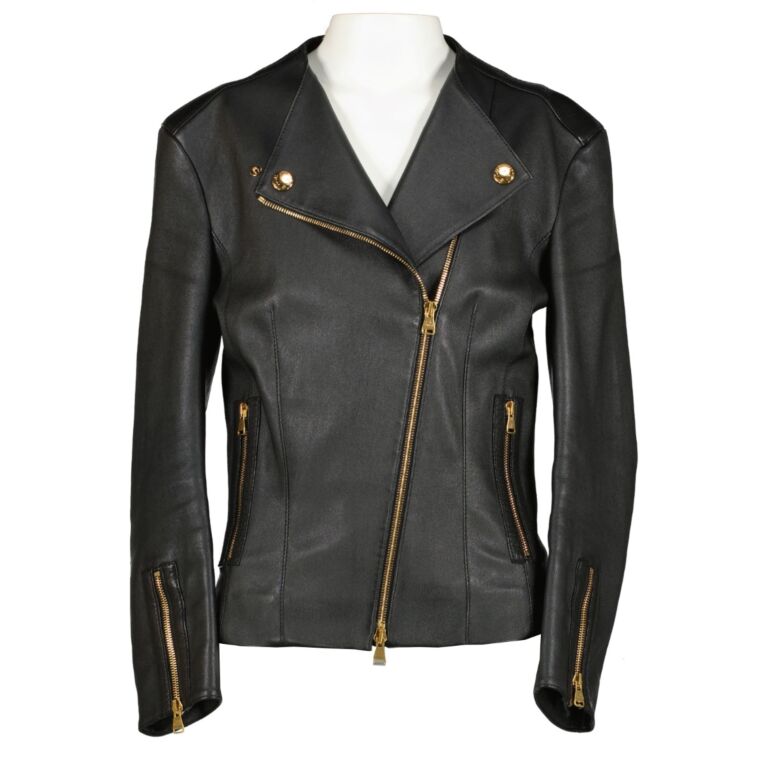 Louis Vuitton Black Lambskin Leather Biker Jacket Size 36 Labellov Buy and Sell Authentic Luxury