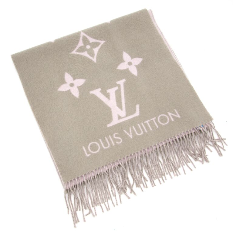 louis vuitton scarf pink and grey