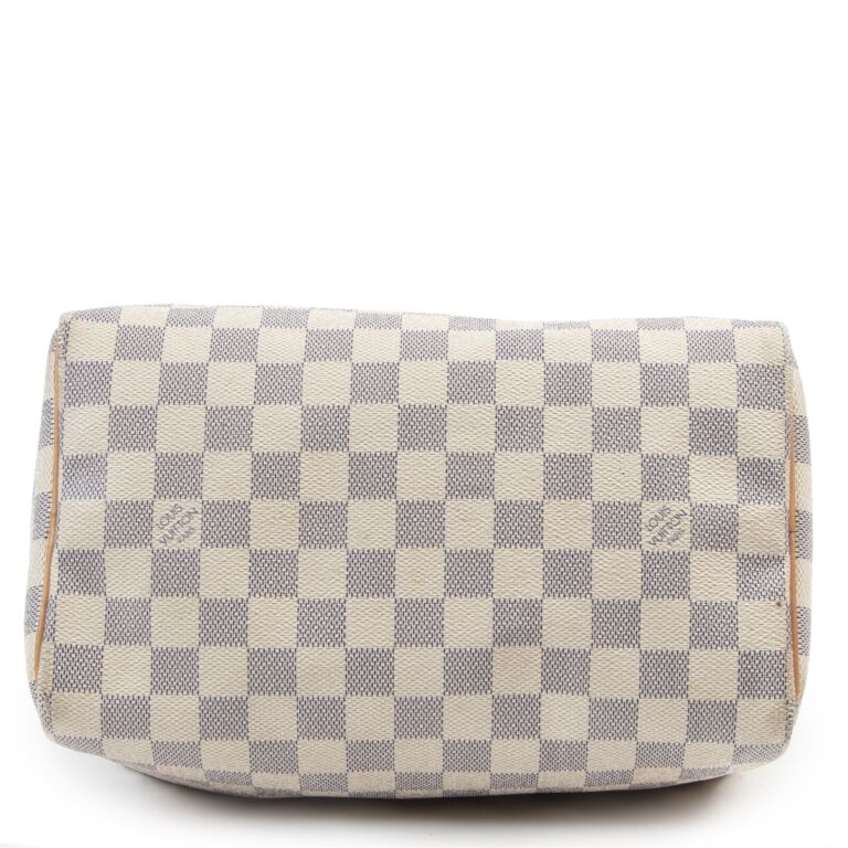 Louis Vuitton Monogram Damier Azur Speedy 25 Top Handle Bag