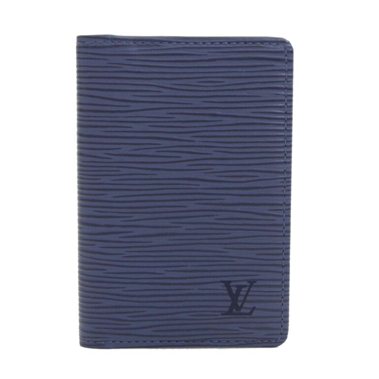 LOUIS VUITTON Louis Vuitton Blue Epi Leather Card Holder Pocket Organizer  Wallet, Blue Women's Wallet