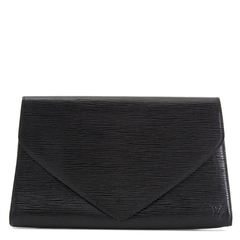 Louis Vuitton Black Epi Leather Invitation Envelope Clutch, myGemma