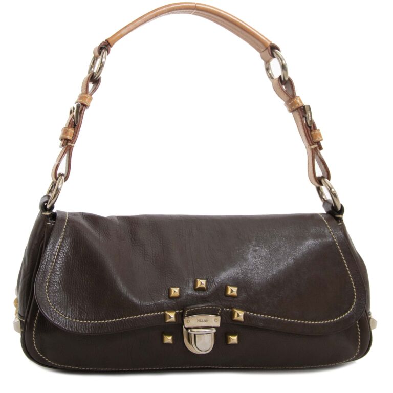 Prada Brown Leather Shoulder Bag ○ Labellov ○ Buy and Sell