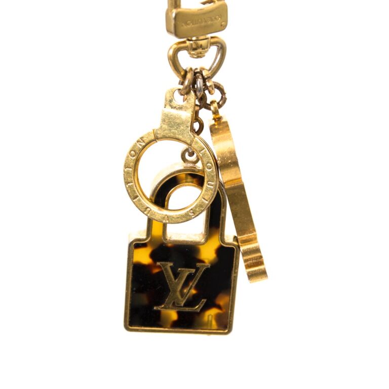 Louis Vuitton M01199 LV Shiba Key Holder and Bag Charm, Gold, One Size