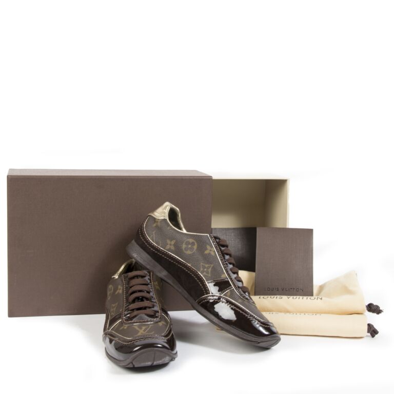 Louis Vuitton Monogram Canvas, Patent Leather and Suede Globe Trotter  Sneakers Size 38 Louis Vuitton