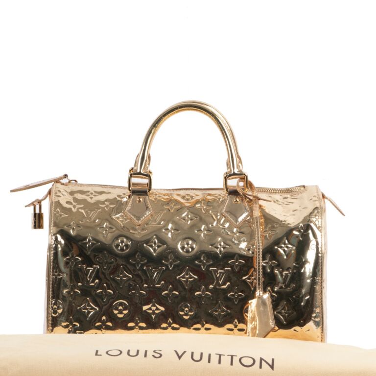 Louis Vuitton Gold Monogram Shiny Mirror Speedy 30 Top Handle