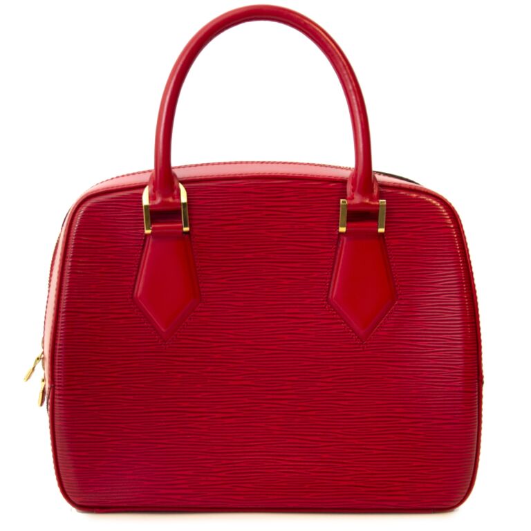 Louis Vuitton Red Epi Sablon Top Handle Bag Labellov Buy and