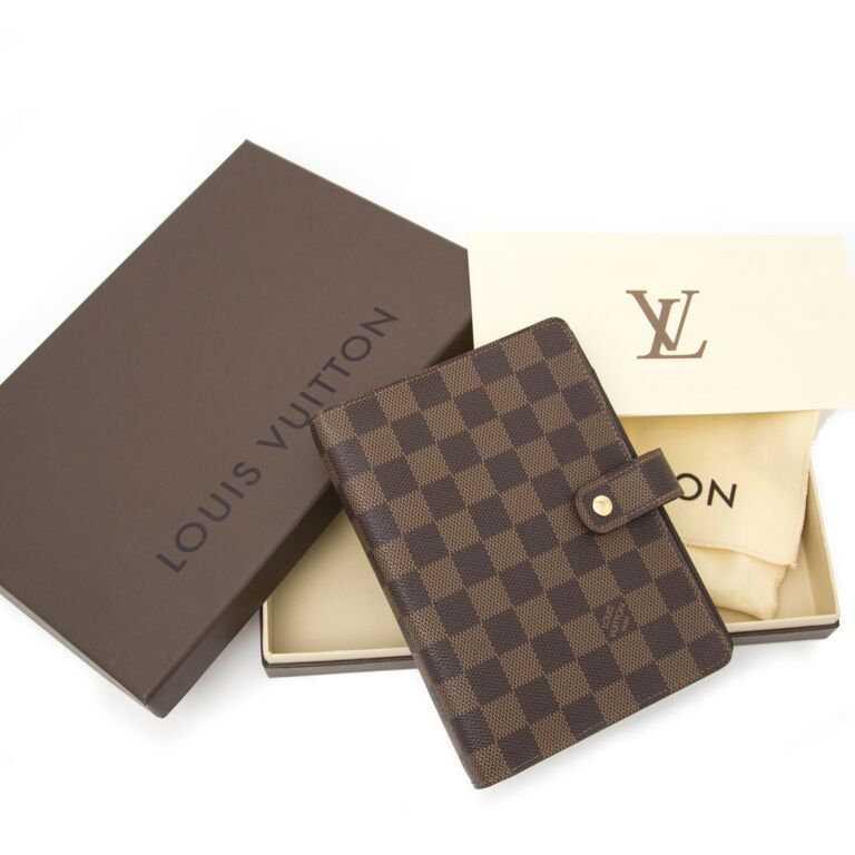 Louis Vuitton Brown Ebene Ring Agenda MM – The Closet