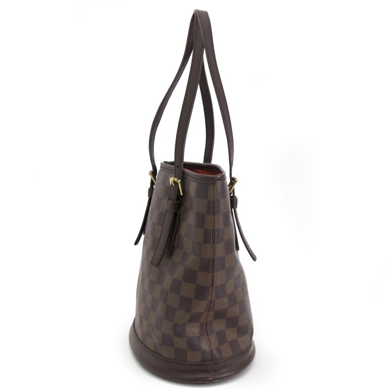 Authentic Louis Vuitton Damier Ebene Bucket PM Shoulder Bag