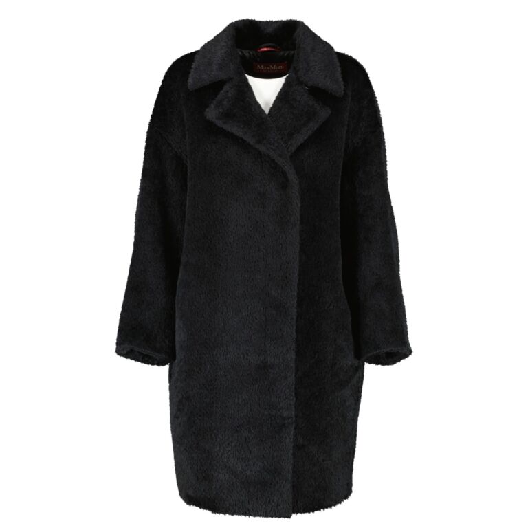 Max Mara Studio Black Apaca Wool Coat Size FR36 Labellov Buy and Sell Authentic Luxury