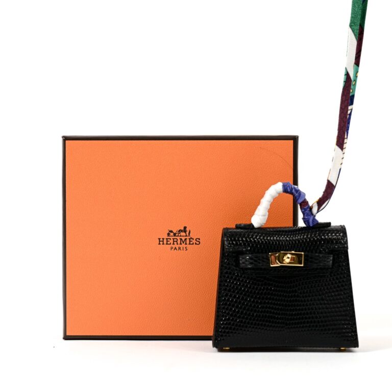 Hermès Micro Mini Kelly Twilly Charm Black Lizard GHW ○ Labellov ○ Buy and  Sell Authentic Luxury