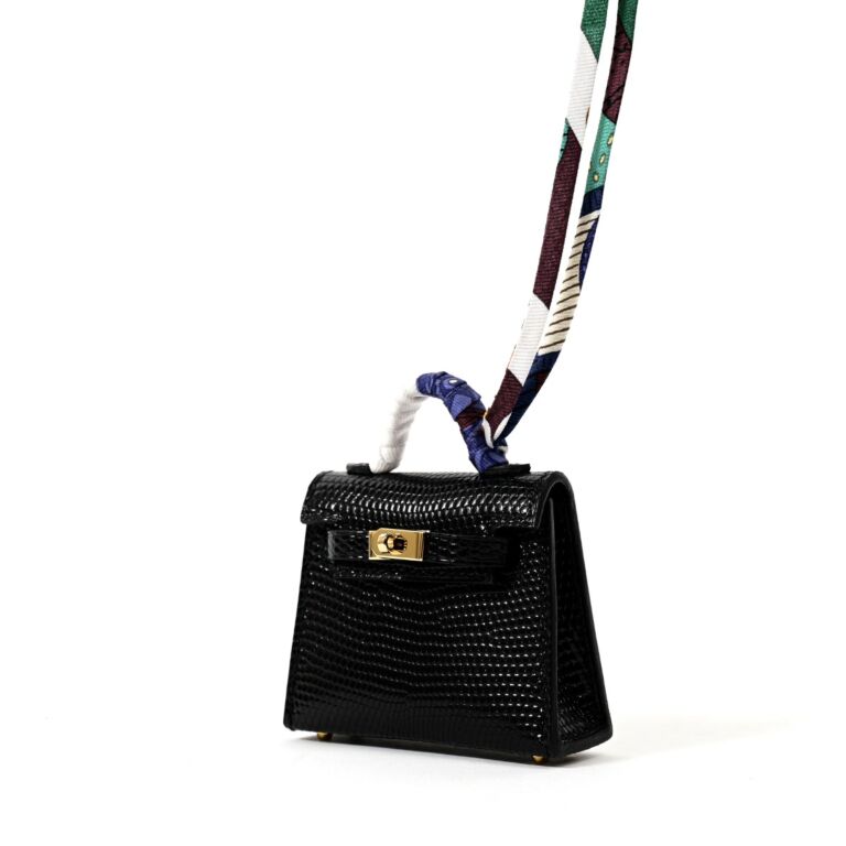 Hermès Micro Mini Kelly Twilly Charm Black Lizard GHW ○ Labellov ○ Buy and  Sell Authentic Luxury