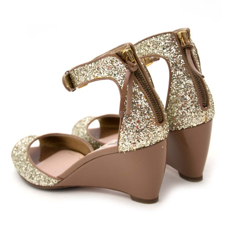サンダル・ミュール MiuMiu | Glitter sandals 5XP902_36B_F0118_F_D095 MIU Miu Miu Velour Glitter Sandals Sequins 36 | eBay