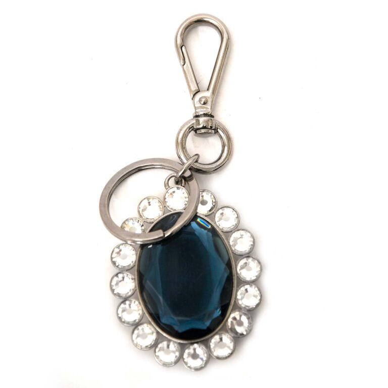 【関税&送料込】Miu Miu Cerulean Blue Leather Keyring Miu Miu Cerulean Blue Leather Keyring | italist