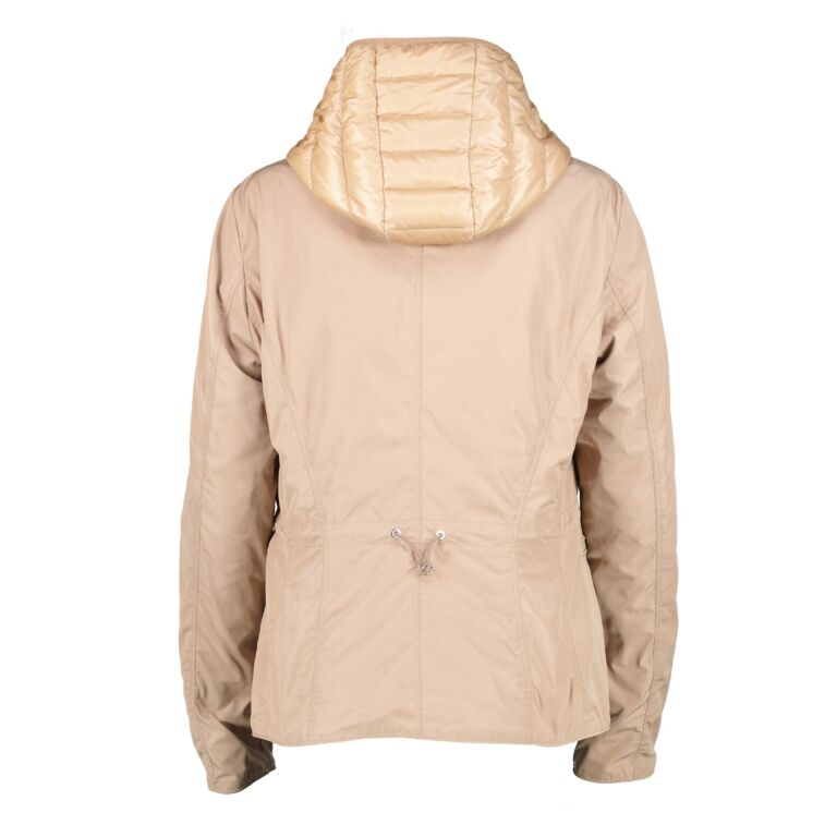 Moncler Lime Giubbotto Beige Nylon Windbreaker Jacket - Size