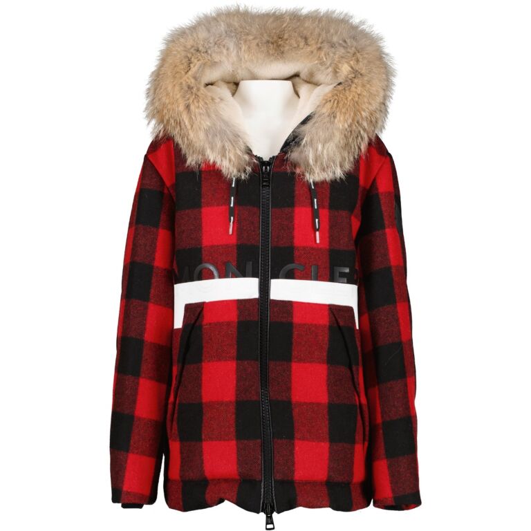Moncler Stecknadelhorn Red Tartan Down Jacket Labellov Buy