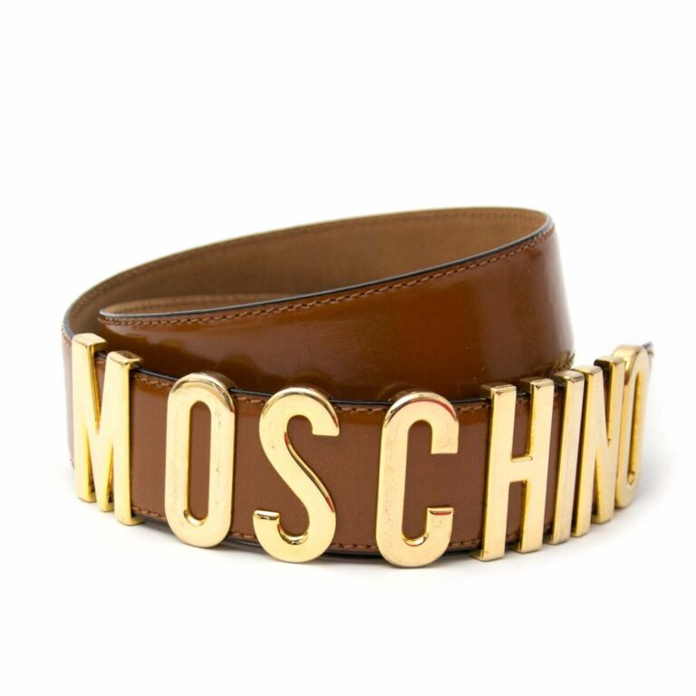 brown moschino belt