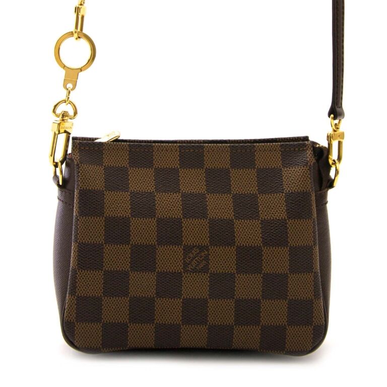 美品 LOUIS VUITTON EBENE TROUSSE PORCH Louis Vuitton Damier Ebene Trousse Toilette Cosmetic Bag