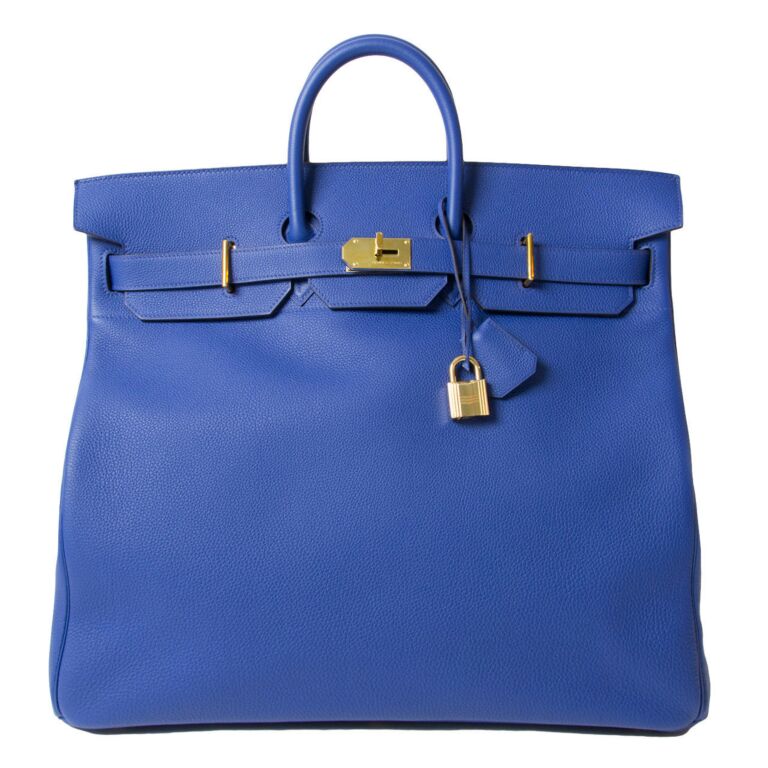 Hermes HAC 50 Togo Blue Electrique GHW Labellov Buy and Sell Authentic Luxury