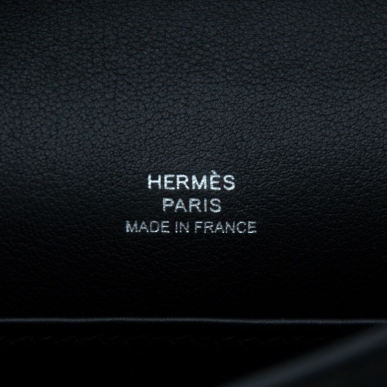 HERMES ケース 黒 レザー Made in France Hermès Kelly Pochette Vanille Matte Alligator Gold Hardware