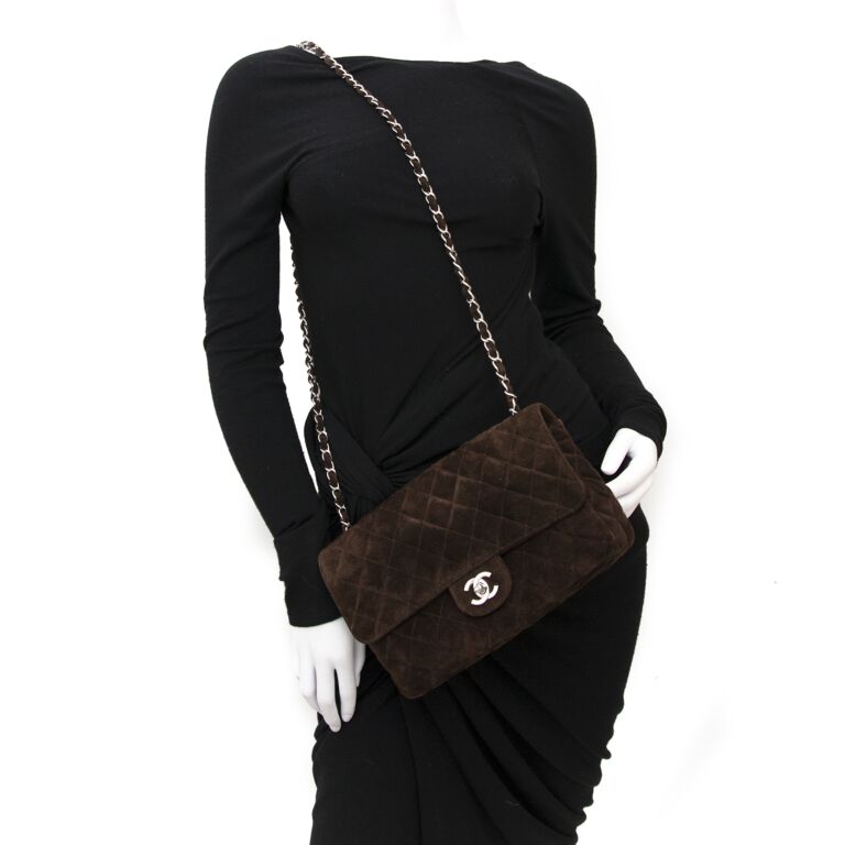 Chanel Dark Brown Suede Small Tote Bag - Yoogi's Closet