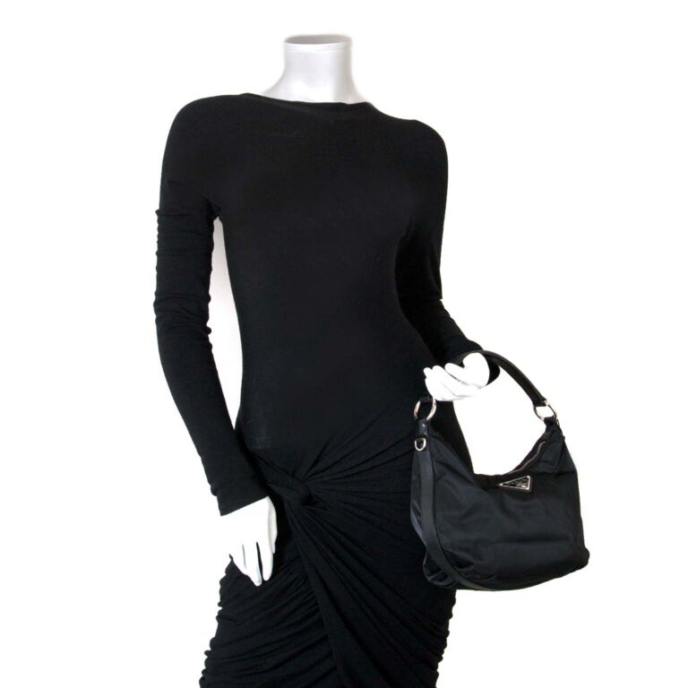 Prada Black Nylon Long Strap Shoulder Bag ○ Labellov ○ Buy and Sell  Authentic Luxury