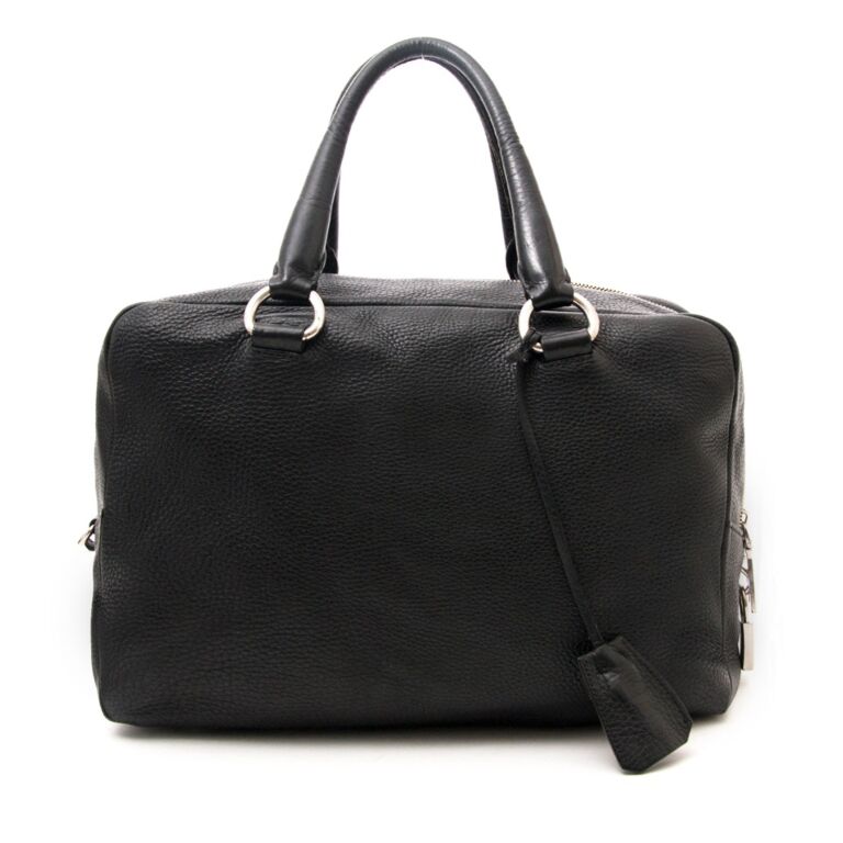 Prada Black Double Zipper Boston Bag ○ Labellov ○ Buy and