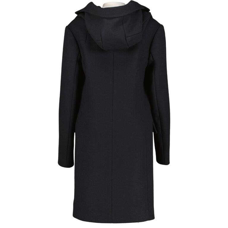 Prada Black Wool Coat With Hood ○ Labellov ○ Buy and Sell
