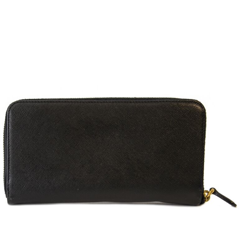 Prada Black Portafoglio Lampo Wallet Labellov Buy and Sell