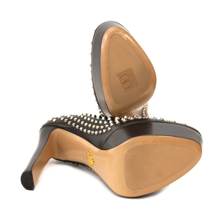 Prada cheap studded heels