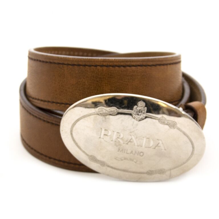 Prada brown belt discount