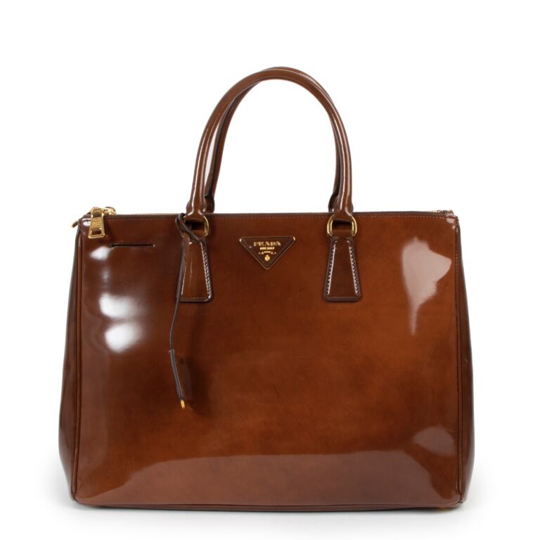 Prada Galleria Spazzolato Tabacco Fume Large Tote Bag Labellov