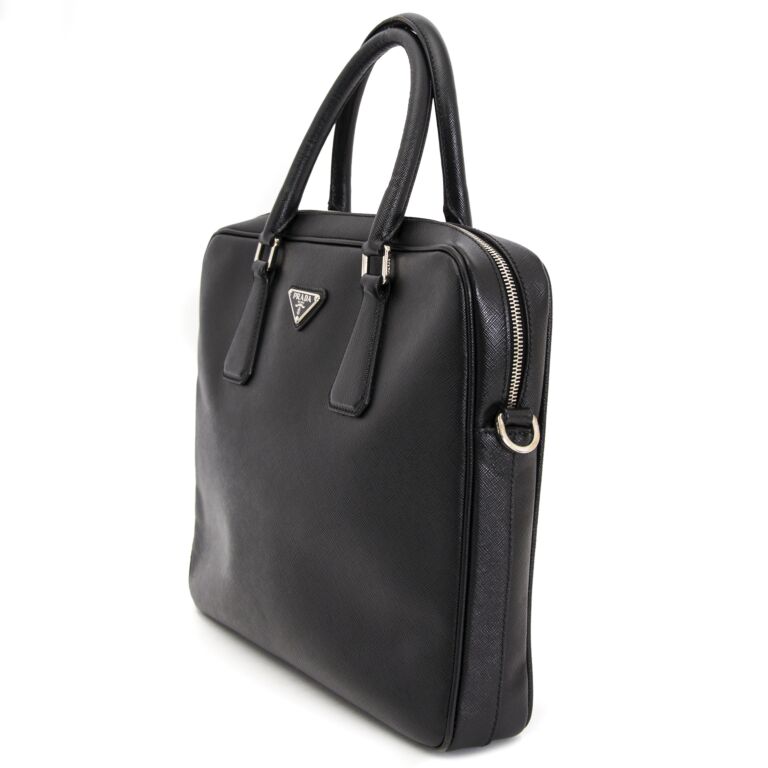 Prada Saffiano Leather Briefcase Labellov Buy and Sell