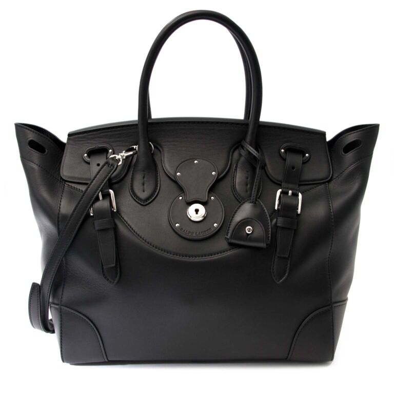 Ralph Lauren Black Soft Ricky 33 Nappa Leather Bag Labellov