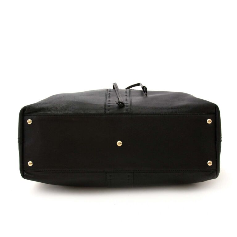 Yves Saint Laurent Black Leather Reversible Double Sac Y Tote Bag