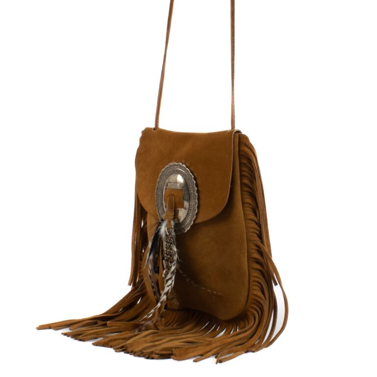 Saint Laurent Camel Suede Anita Crossbody Bag Labellov Buy and Sell Authentic Luxury