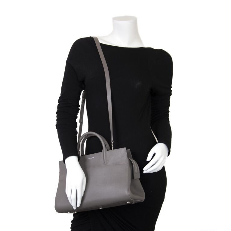 Yves Saint Laurent Grey Small Cabas Rive Gauche Tote Labellov
