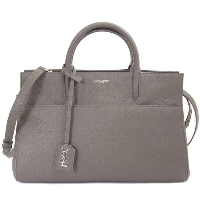 Yves Saint Laurent Grey Small Cabas Rive Gauche Tote Labellov