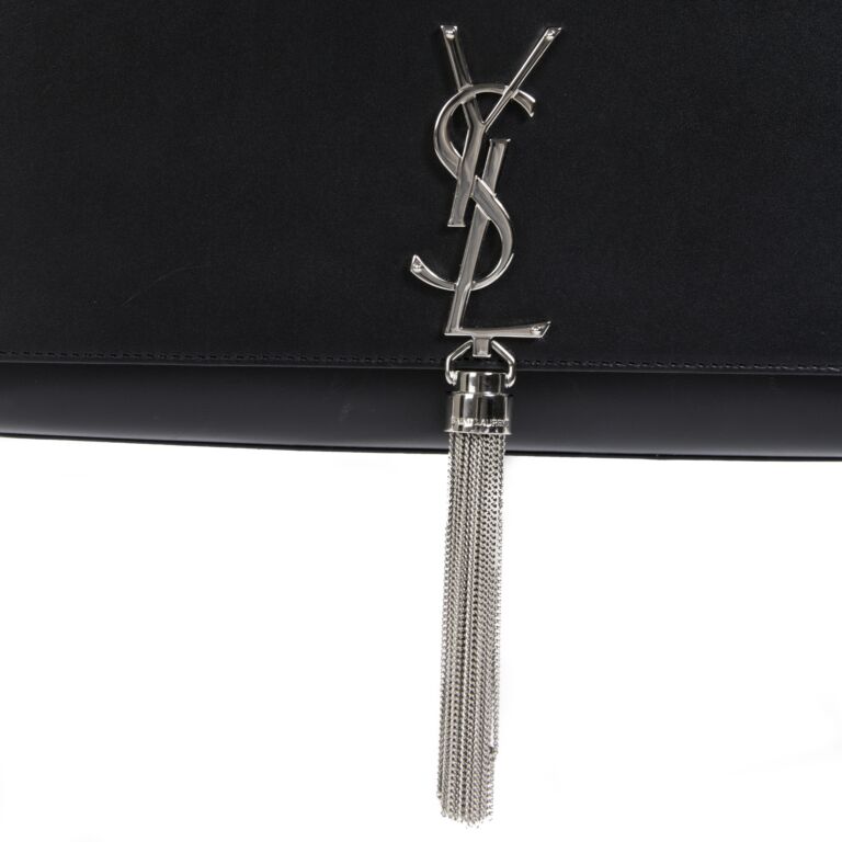 Saint Laurent Kate Small Grain de Poudre Embossed Black Leather