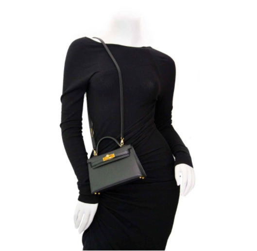 Herm s Kelly Mini II 20 Black Epsom GHW Labellov Buy and