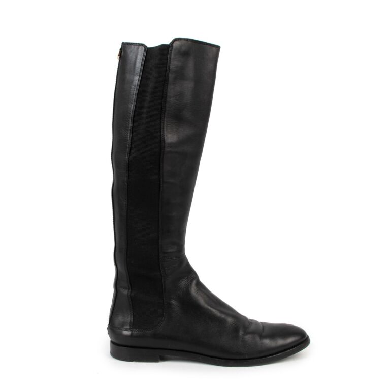 Sergio Rossi Life Elasto Black Riding Boots Size 40 Labellov
